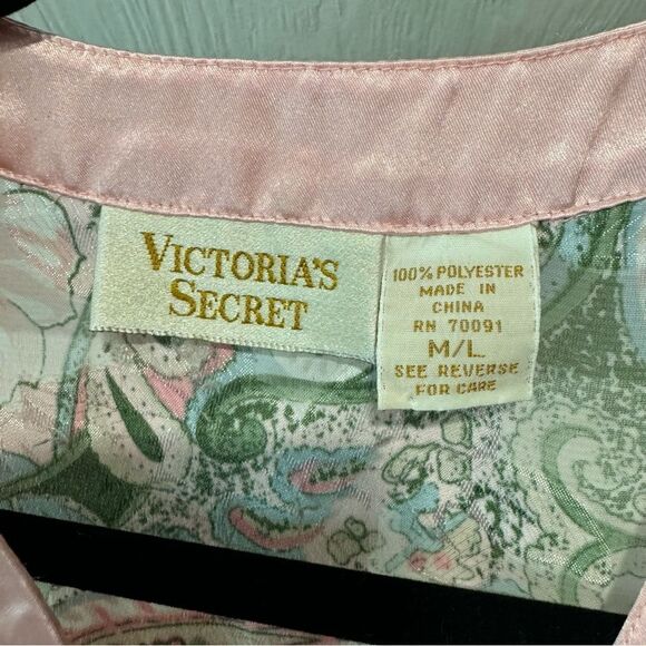 Victoria’s Secret Gold Label Vintage Sheer Pink Green Floral Nightgown - Picture 5 of 6